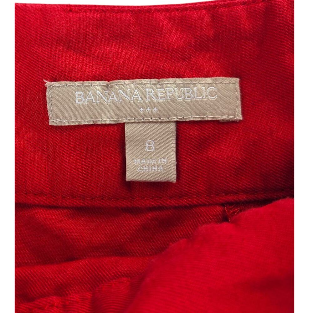 Banana Republic | Linen/Cotton Blend Red Skirt with Front Tie | Size 8 - Picture 2 of 4